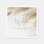 ボヘエレガントミアン金ゴールドパンパ スタンダードカクテルナプキン (正面)