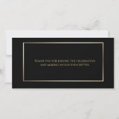 ボヘエレガントミアン黒金ゴールド仮装ありがとう サンキューカード (裏面)