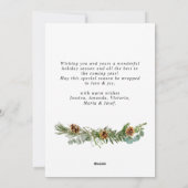 ボヘエレガントミアン・クリスマス・パイン・グリーティング シーズンカード (裏面)