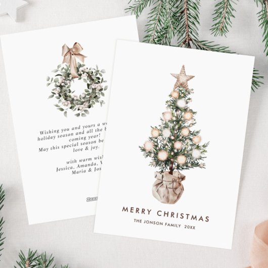 ボヘエレガントミアン・クリスマス・パイン・グリーティング シーズンカード