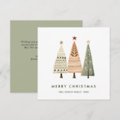 ボヘエレガントミアン・クリスマス・パイン・グリーティング シーズンカード (正面/裏面)