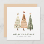 ボヘエレガントミアン・クリスマス・パイン・グリーティング シーズンカード (正面/裏面)