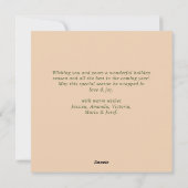 ボヘエレガントミアン・クリスマス・パイン・グリーティング シーズンカード (裏面)