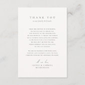 ボヘエレガントミモダンムミニマル写真結婚の サンキューカード (正面)