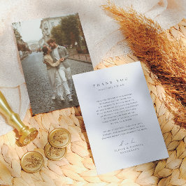 ボヘエレガントミモダンムミニマル写真結婚の サンキューカード