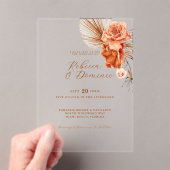 ボヘエレガントミ素朴フローラ結婚ズ アクリル招待状 (インサイチュ (ポータブル))