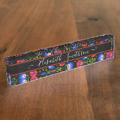 ボヘカラフルミはっきりしたエレガントアフローラ デスクネームプレート (側面)