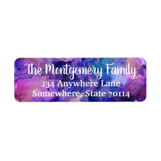 ボヘカラフルミアンインク(ばちゃばちゃ)跳ねる&ファミリ名 ラベル (正面)