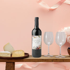 ボヘカラフルミアンフローラの結婚ワインラベル ワインラベル