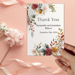 ボヘカラフルミアンフローラサンキューカード 招待状