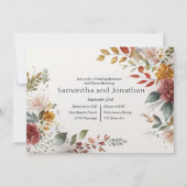 ボヘカラフルミアンフローラ結婚のリハーサル 招待状 (正面)