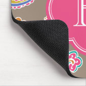 ボヘカラフルミアンペイズリーヘナカスタムモノグラム マウスパッド (コーナー)