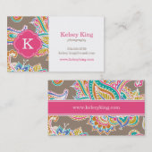 ボヘカラフルミアンペイズリーヘナカスタムモノグラム 名刺 (正面/裏面)