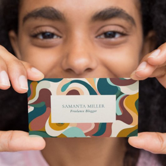 ボヘカラフルミアン抽象芸術渦巻き模様 名刺