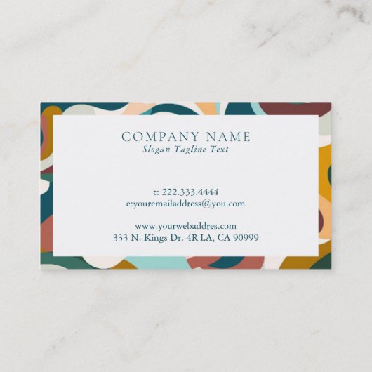 ボヘカラフルミアン抽象芸術渦巻き模様 名刺 (裏面)