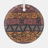 ボヘカラフルミアン部族幾何学模様 ガラスオーナメント (正面)
