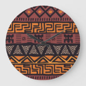 ボヘカラフルミアン部族幾何学模様 ラージ壁時計 (正面)