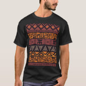 ボヘカラフルミアン部族幾何学模様 Tシャツ (正面)