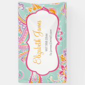 ボヘカラフルミ図解入りの、写真付きのアンペイズリーヘナ 横断幕 (縦)