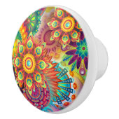 ボヘサイケデリックミアンカラフルレトロ抽象芸術 セラミックノブ (右)