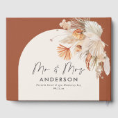 ボヘニアンボホ結婚錆テラコッタのミスターとミセスg ゲストブック (裏面)