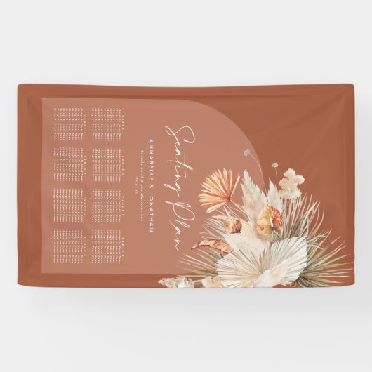 ボヘニア防錆テラコッタ結婚のシーティングプラン 横断幕 (横)