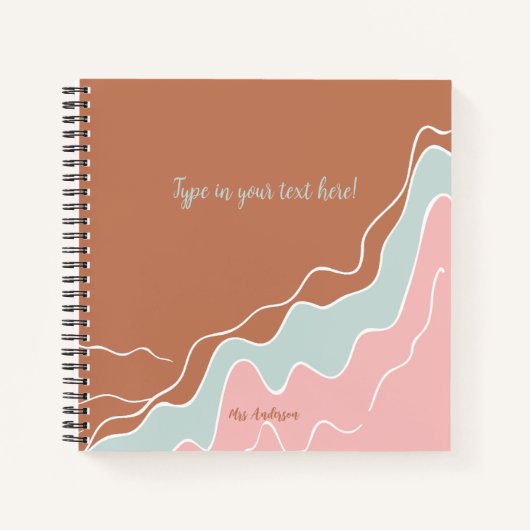 ボヘパーソナライズされたミアモダンカスタムの贈り物 ノートブック (正面)