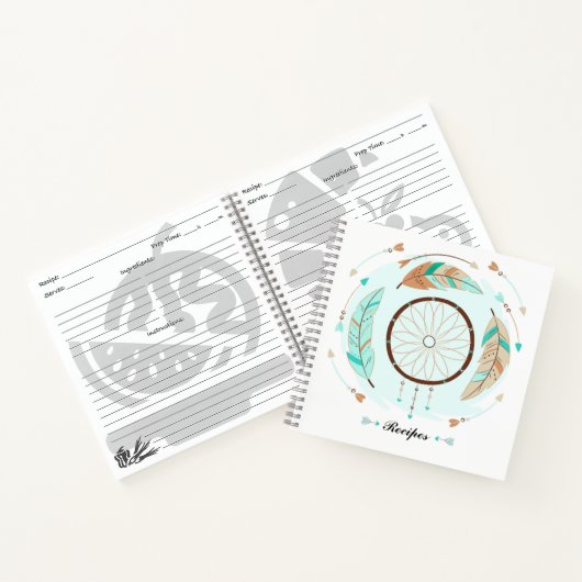 ボヘパーソナライズされたミアンレシピノート ノートブック (内部)