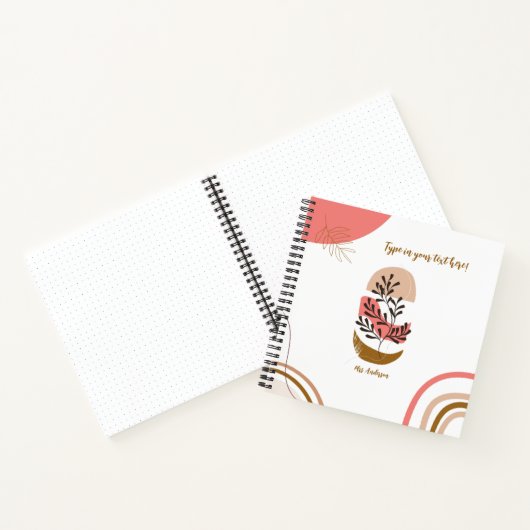 ボヘパーソナライズされたミアン先生モダンカスタム ノートブック (内部)