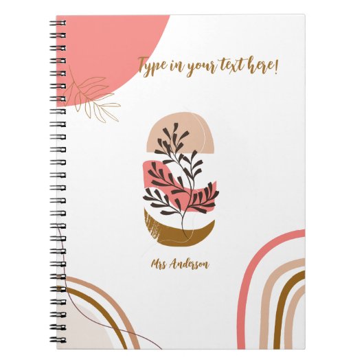 ボヘパーソナライズされたミアン先生モダンカスタム ノートブック (正面)