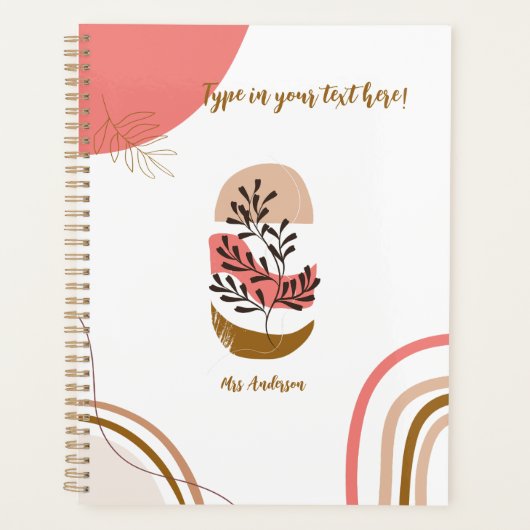 ボヘパーソナライズされたミアン先生モダンカスタム プランナー手帳 (正面)