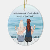 ボヘパーソナライズされたミアン最高のド友のカスタム贈り物 セラミックオーナメント (左)