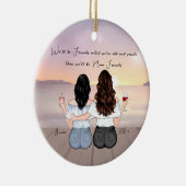 ボヘパーソナライズされたミアン最高のド友のカスタム贈り物 セラミックオーナメント (右)