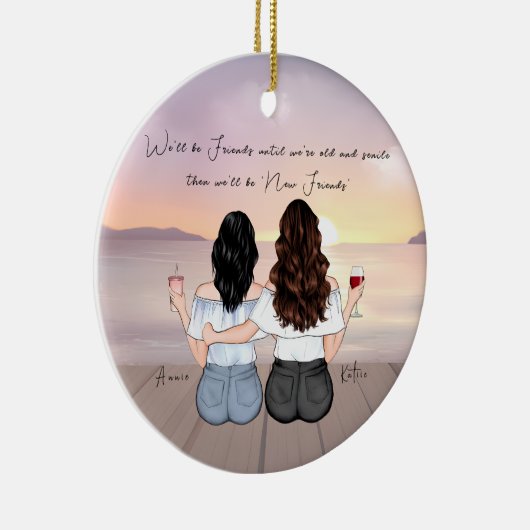 ボヘパーソナライズされたミアン最高のド友のカスタム贈り物 セラミックオーナメント (右)