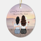 ボヘパーソナライズされたミアン最高のド友のカスタム贈り物 セラミックオーナメント (左)