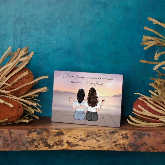 ボヘパーソナライズされたミアン最高のド友のカスタム贈り物 フォトプラーク (側面)