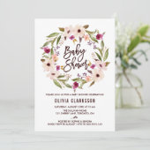 ボヘミお洒落アンフローラリースベビーシャワー 招待状 (スタンド正面)