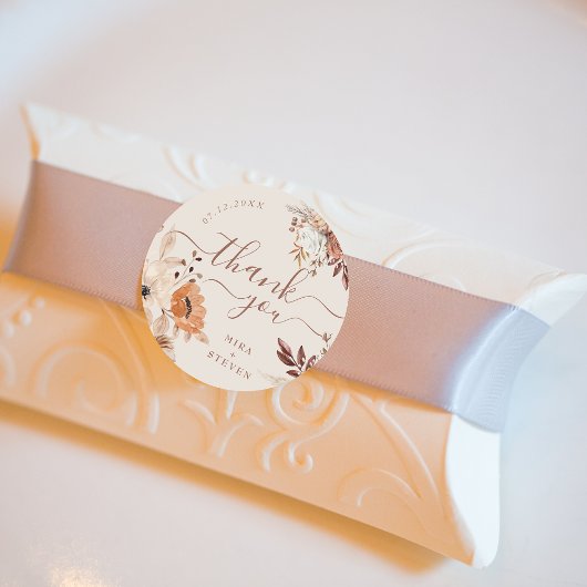 ボヘミお洒落秋の結婚式感謝していユー ラウンドシール