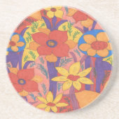 ボヘミはっきりしたアンオレンジガーデンプリント コースター (正面)