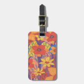ボヘミはっきりしたアンオレンジガーデンプリント ラゲッジタグ (正面縦)