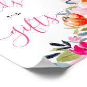 ボヘミはっきりしたフローラ水色ブライダル徴候 ポスター (角)