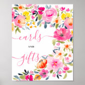 ボヘミはっきりしたフローラ水色ブライダル徴候 ポスター (正面)