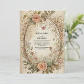 ボヘミアなアースカラー クレイローズ ウェディング 招待状 (スタンド正面)