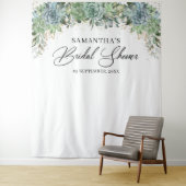 ボヘミアな雰囲気のグリーンと多肉植物とゴールドフレームのウェディングシャワー タペストリー (インサイチュ)