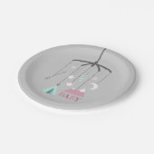 ボヘミアのまぐさ桶の移動式モダンなベビーシャワーのピンク ペーパープレート (アングル)