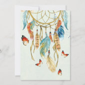 ボヘミアのアメリカインディアンの夢のキャッチャーのベビーシャワー 招待状 (裏面)