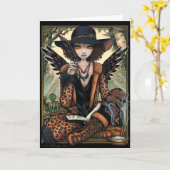 ボヘミアのクリオールの自然のシャーマンの民族の天使Willa カード (黄色い花)