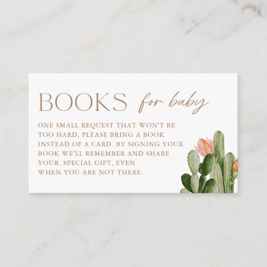 ボヘミアのサボテンの本ベビーの挿入 エンクロージャーカード (正面)