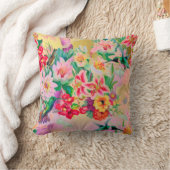 ボヘミアのサンダー – バードトロピカルミントピンクの花 クッション (ブランケット)