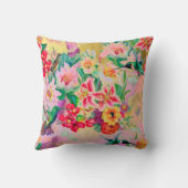 ボヘミアのサンダー – バードトロピカルミントピンクの花 クッション (裏面)